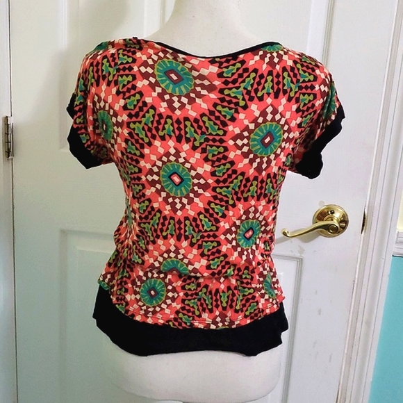 AnniAnna Colorful Mandalla Hippie Retro Blouson Knit Top - Picture 5 of 9